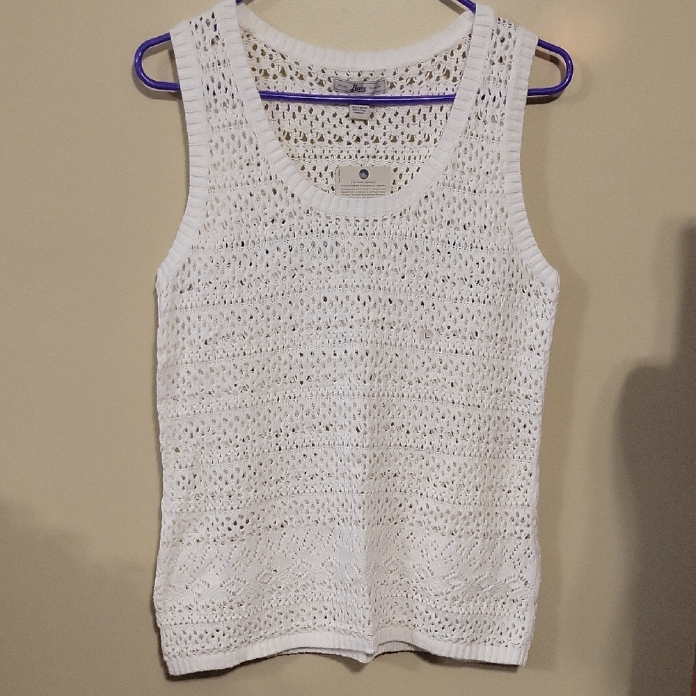 White Crochet Sleeveless Top